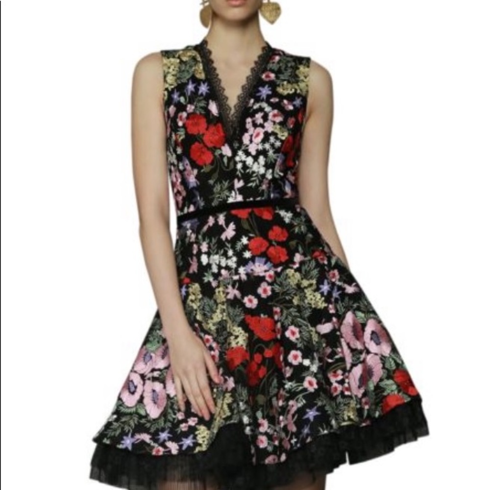 BRONX AND BANCO
Botanical Embroidered Mini Dress